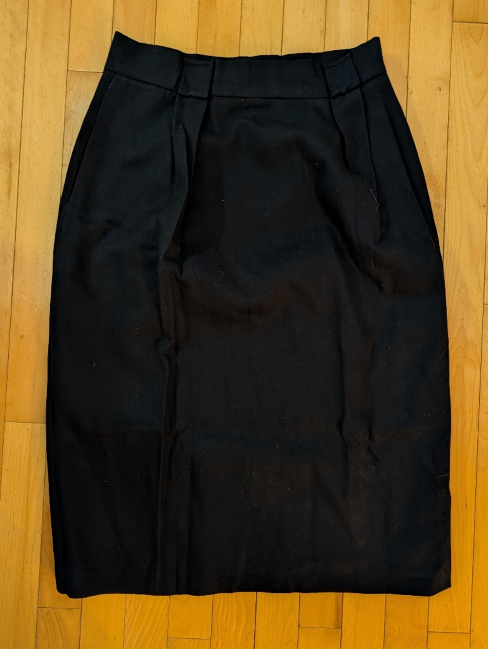 Vtg Evan Picone Navy Wool Skirt